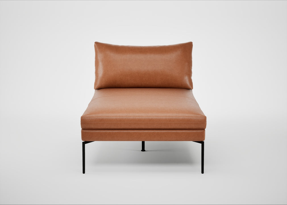 Matera Chaise Lounge Linea Leather Brown 680 / Black