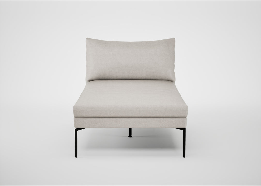 Matera Chaise Lounge Linea Leather White 634 / Black