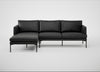 Matera Left Hand Facing Chaise Sofa Linea Leather Black 622 / Black