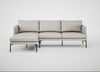 Matera Left Hand Facing Chaise Sofa Linea Leather White 634 / Black