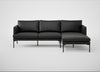 Matera Right Hand Facing Chaise Sofa Linea Leather Black 622 / Black