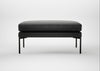 Matera Ottoman Linea Leather Black 622 / Black