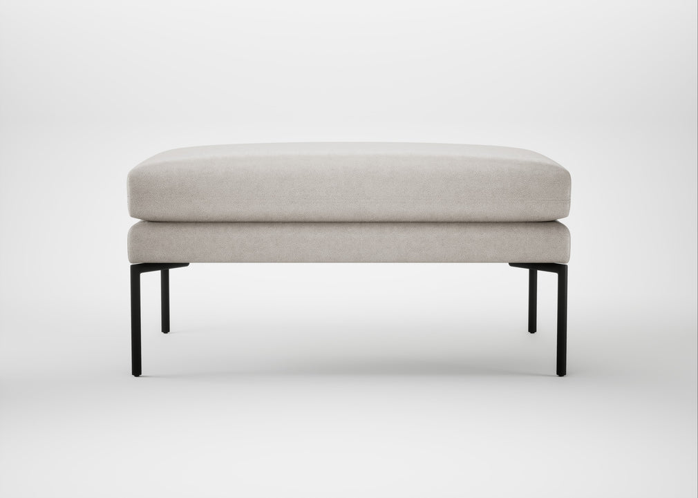 Matera Ottoman Linea Leather White 634 / Black