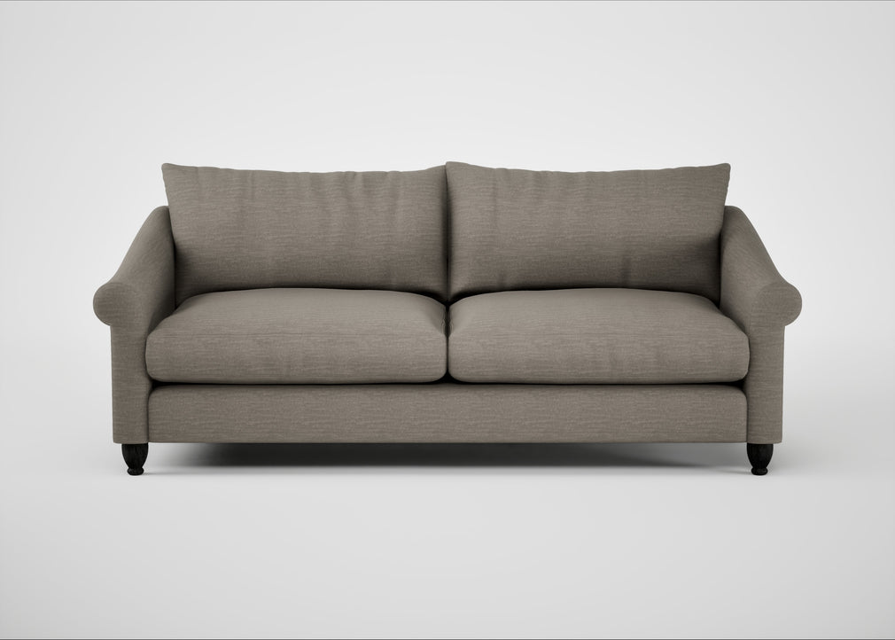 Devon 4 Seater Sofa Broad Weave Pebble / Black