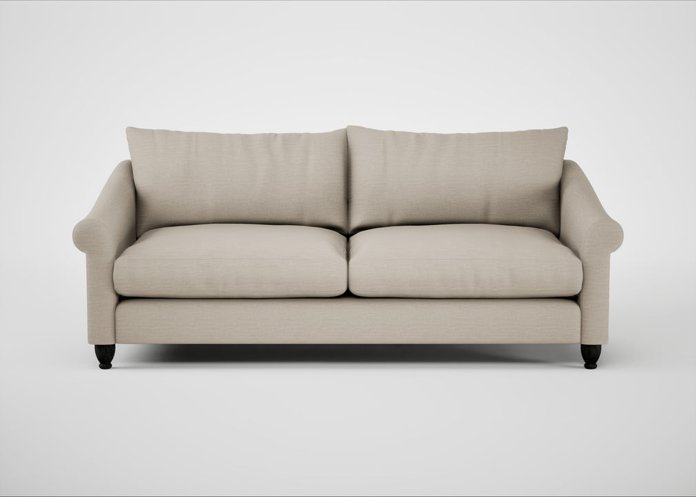 Devon 4 Seater Sofa Broad Weave Putty / Black