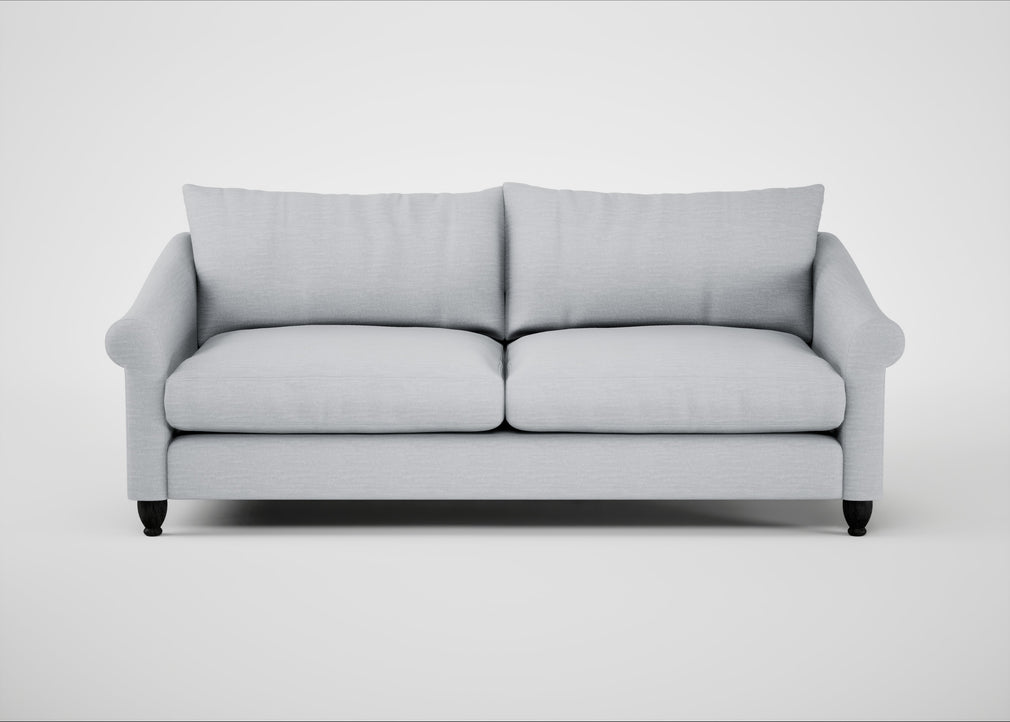 Devon 4 Seater Sofa Broad Weave Tin / Black