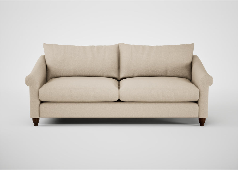 Devon 4 Seater Sofa Brushed Cotton Oat / Walnut Stained