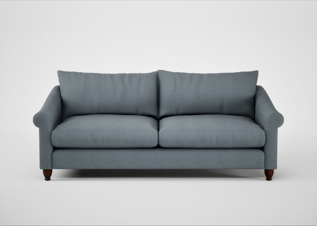 Devon 4 Seater Sofa Capelo Linen-Cotton Mineral / Walnut Stained