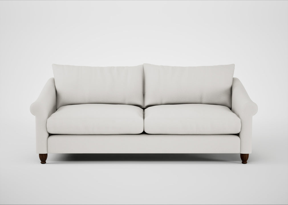 Devon 4 Seater Sofa Capelo Linen-Cotton Sea Salt / Walnut Stained