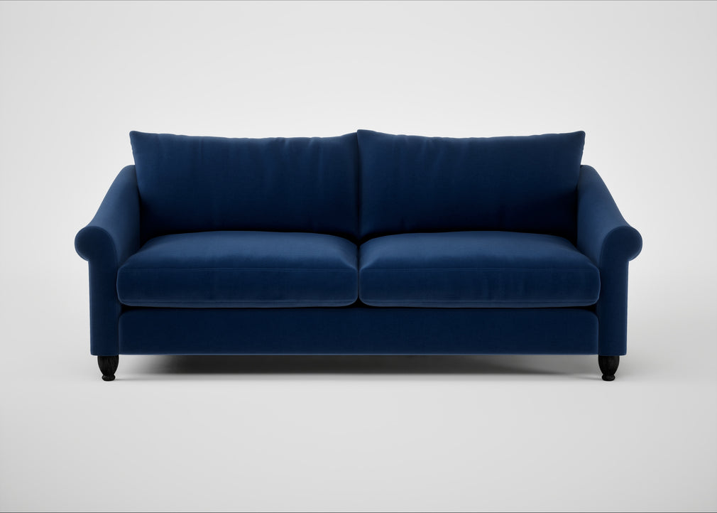 Devon 4 Seater Sofa Cotton Velvet Midnight / Black