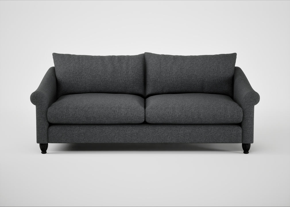 Devon 4 Seater Sofa Melton Wool Granite / Black