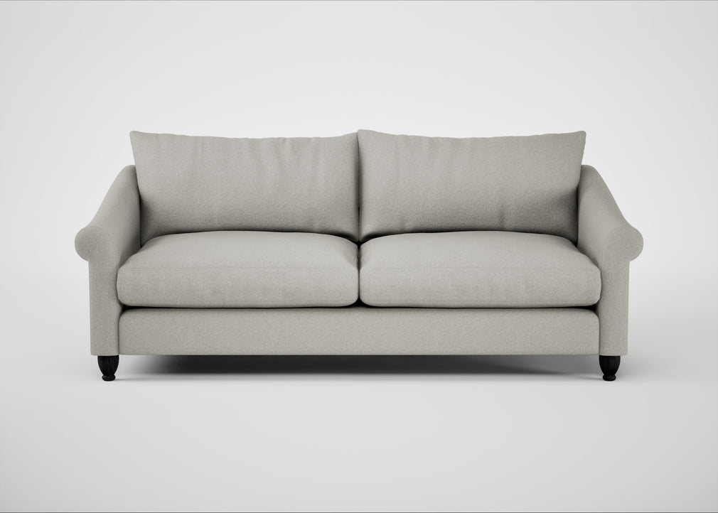 Devon 4 Seater Sofa Melton Wool Limestone / Black