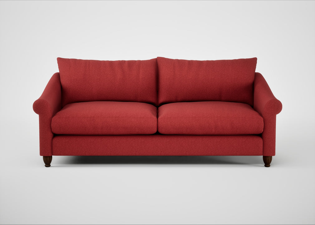 Devon 4 Seater Sofa Melton Wool Red Oxide / Walnut Stained