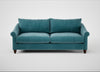 Devon 4 Seater Sofa Smart Luxe Velvet Airforce Blue / Walnut Stained