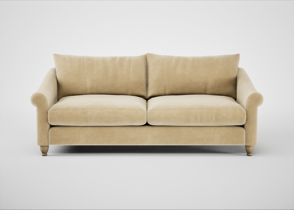 Devon 4 Seater Sofa Smart Luxe Velvet Biscuit / Natural