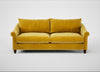 Devon 4 Seater Sofa Smart Luxe Velvet Canary / Walnut Stained