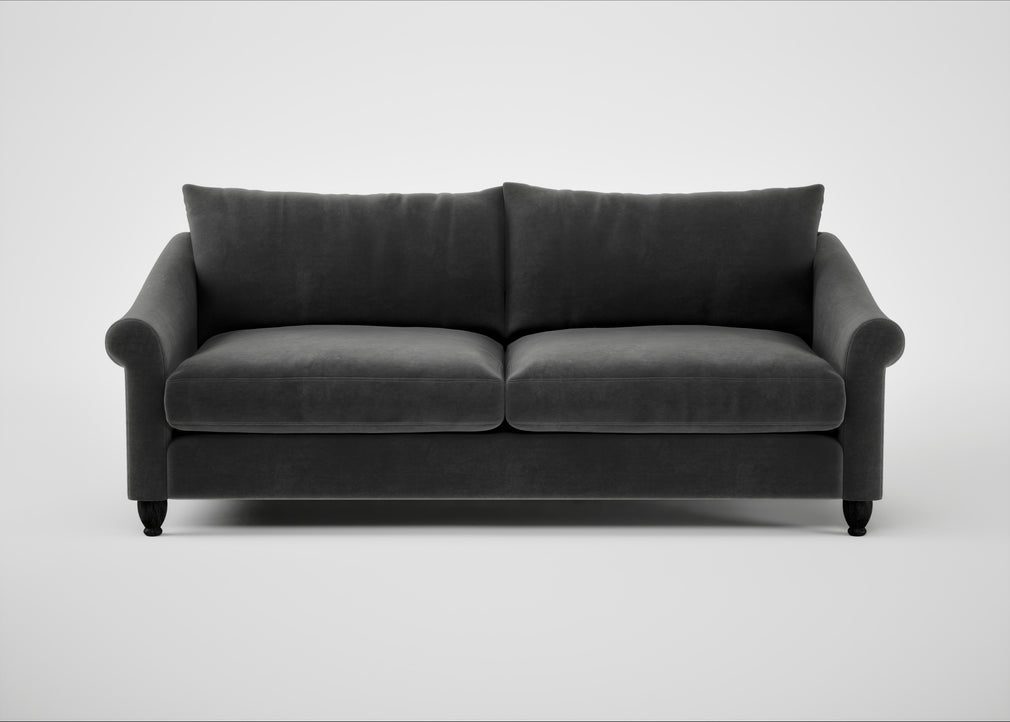 Devon 4 Seater Sofa Smart Luxe Velvet Nickel / Black