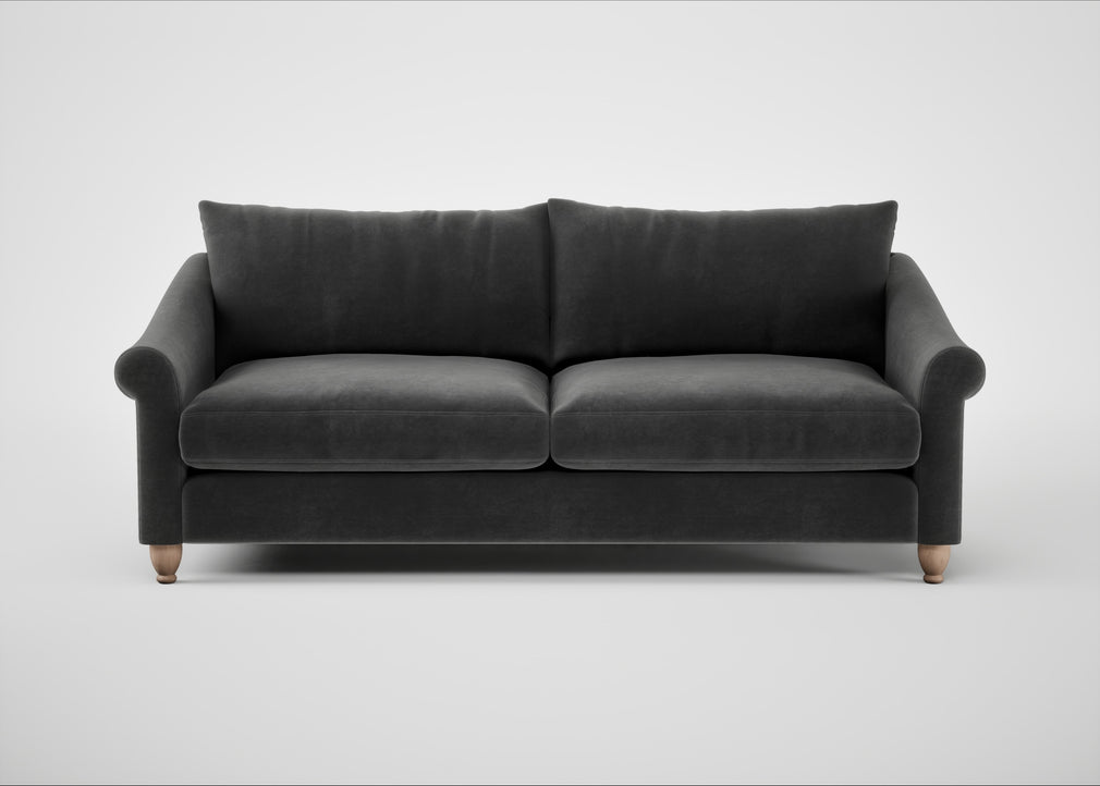Devon 4 Seater Sofa Smart Luxe Velvet Nickel / Natural