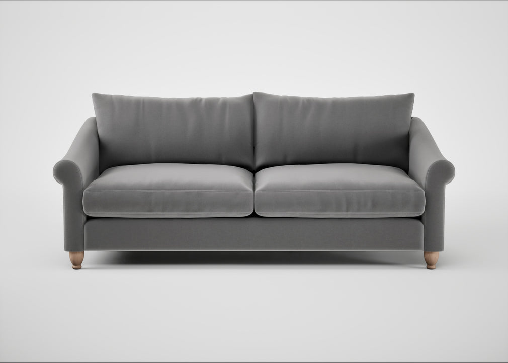 Devon 4 Seater Sofa Smart Velvet Mercury / Natural