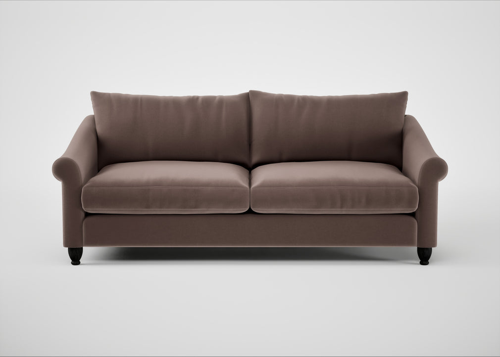 Devon 4 Seater Sofa Smart Velvet Mouse / Black