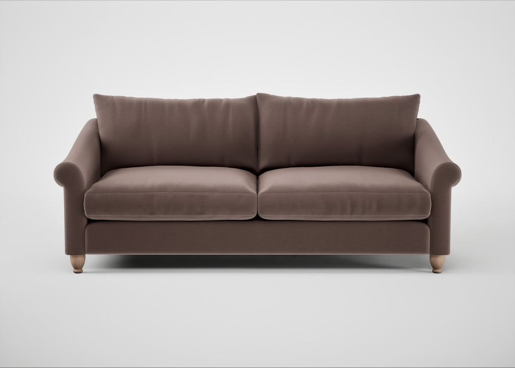 Devon 4 Seater Sofa Smart Velvet Mouse / Natural