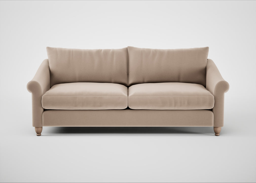 Devon 4 Seater Sofa Smart Velvet Pebble / Natural