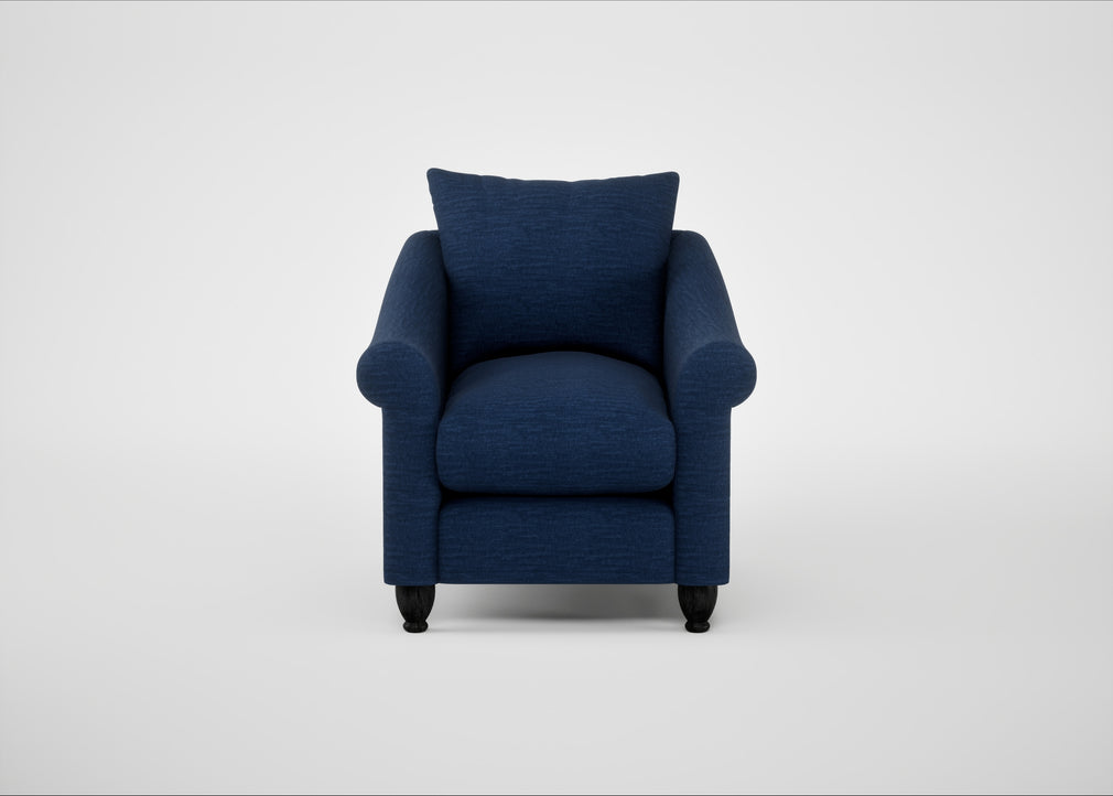 Devon Armchair Broad Weave Lagoon / Black