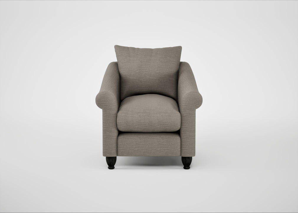 Devon Armchair Broad Weave Pebble / Black