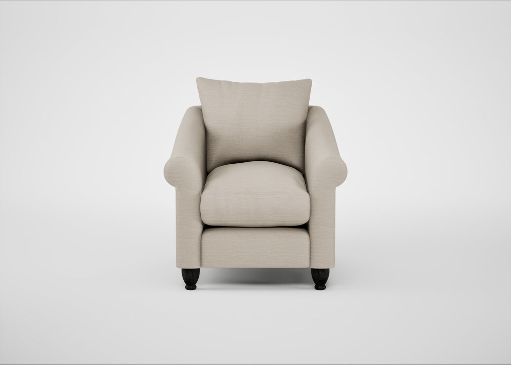 Devon Armchair Broad Weave Putty / Black