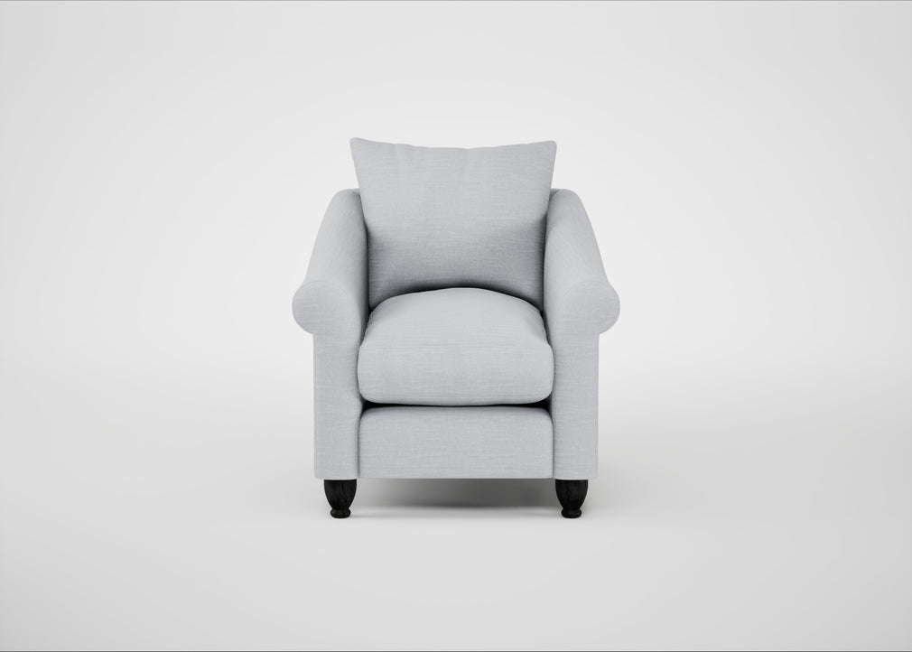Devon Armchair Broad Weave Tin / Black