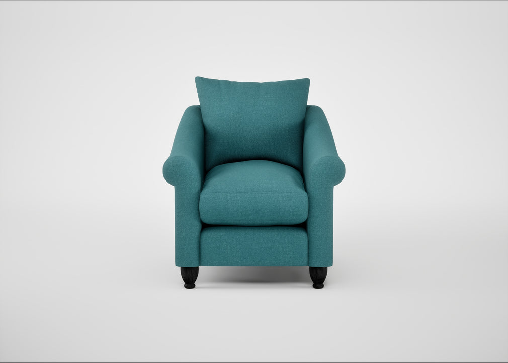 Devon Armchair Brushed Cotton Cadet / Black