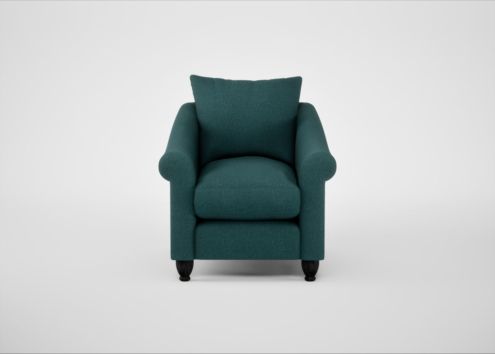 Devon Armchair Brushed Cotton Pine / Black