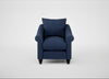 Devon Armchair Capelo Linen-Cotton Inkspot / Black