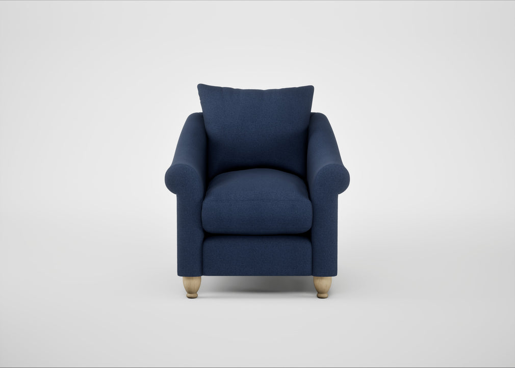 Devon Armchair Capelo Linen-Cotton Inkspot / Natural