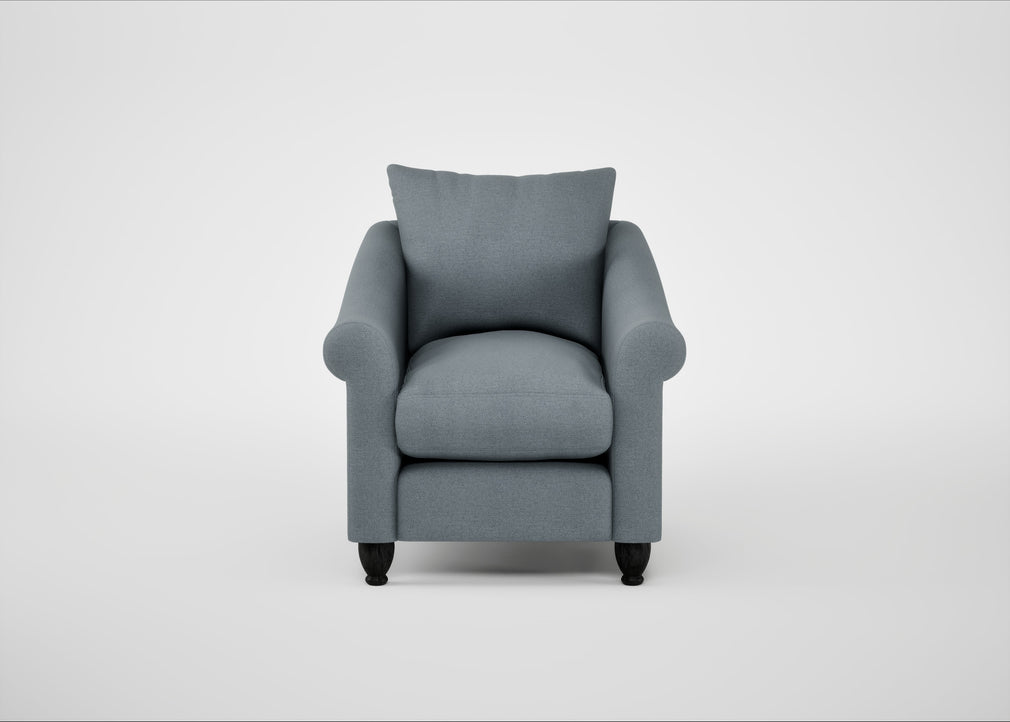 Devon Armchair Capelo Linen-Cotton Mineral / Black