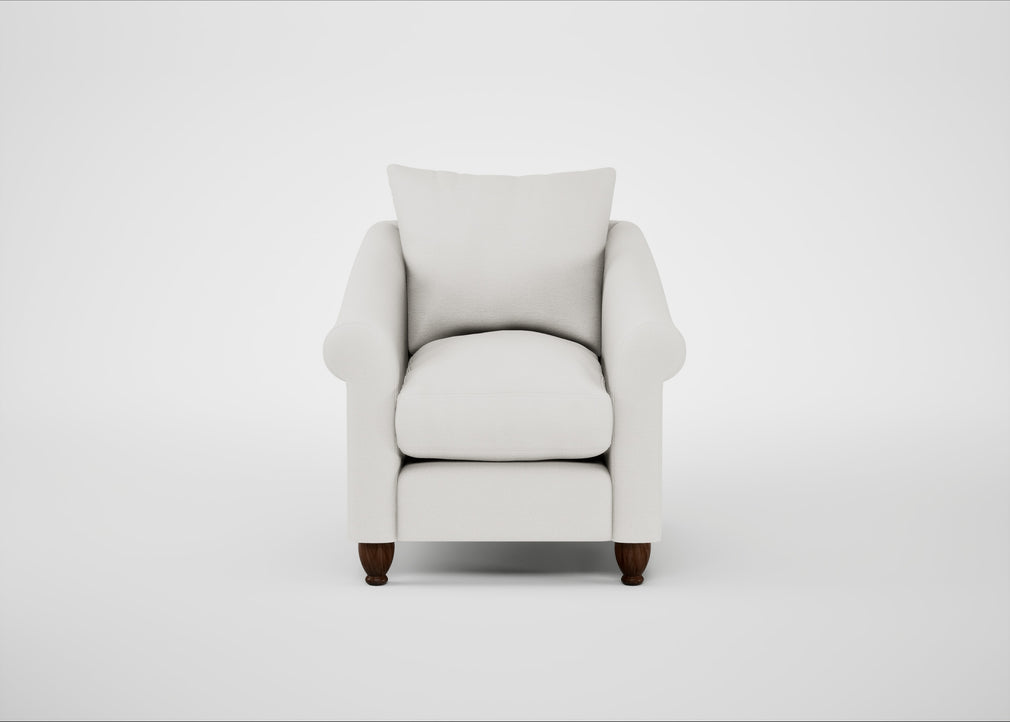 Devon Armchair Capelo Linen-Cotton Sea Salt / Walnut Stained