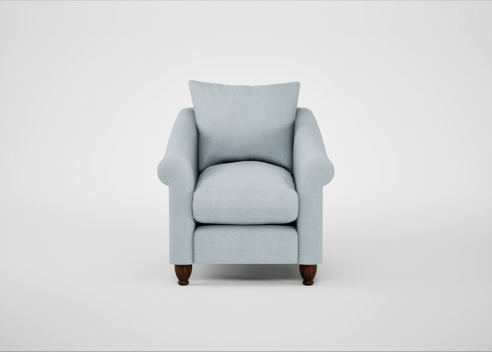 Devon Armchair Capelo Linen-Cotton Sea Shanty / Walnut Stained