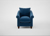 Devon Armchair Cotton Velvet Petrol / Walnut Stained