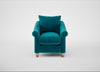 Devon Armchair Cotton Velvet Teal / Natural