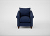 Devon Armchair Melton Wool New Navy / Walnut Stained