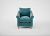 Devon Armchair Smart Luxe Velvet Airforce Blue / Natural