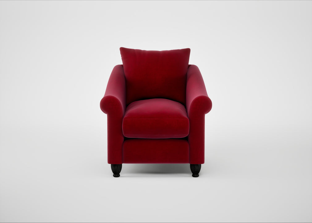 Devon Armchair Smart Luxe Velvet Mulberry / Black