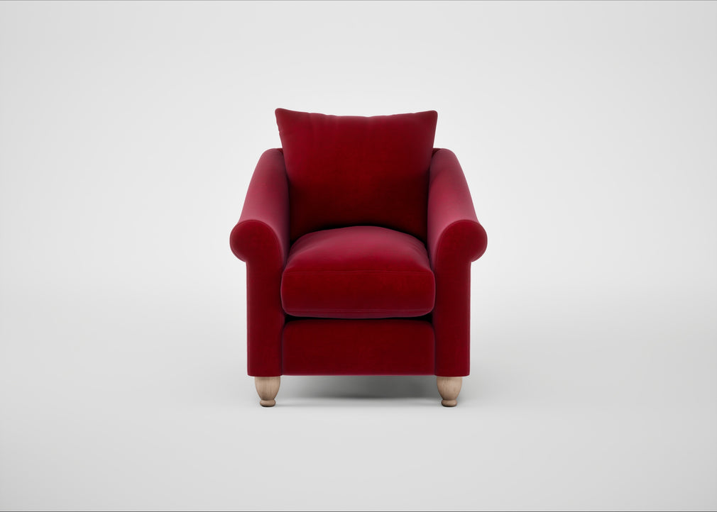 Devon Armchair Smart Luxe Velvet Mulberry / Natural