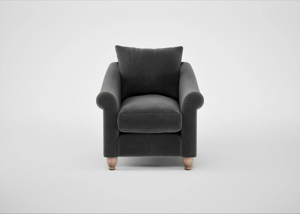Devon Armchair Smart Luxe Velvet Nickel / Natural