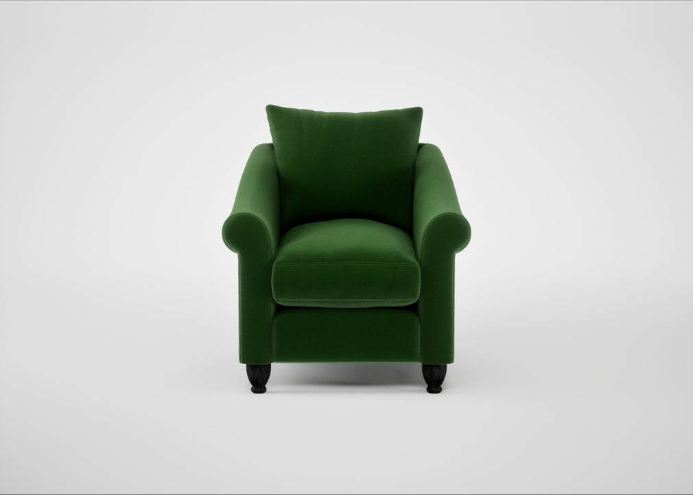 Devon Armchair Smart Velvet Forest / Black