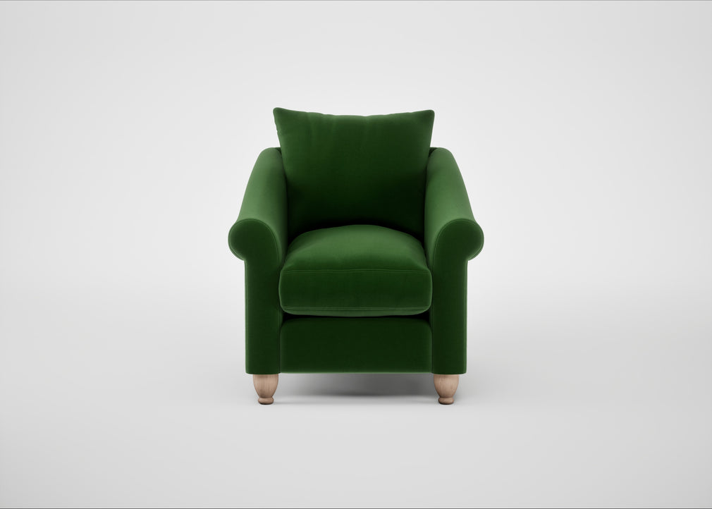 Devon Armchair Smart Velvet Forest / Natural