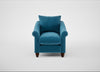 Devon Armchair Smart Velvet Ocean Blue / Walnut Stained