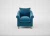 Devon Armchair Smart Velvet Ocean Blue / Natural