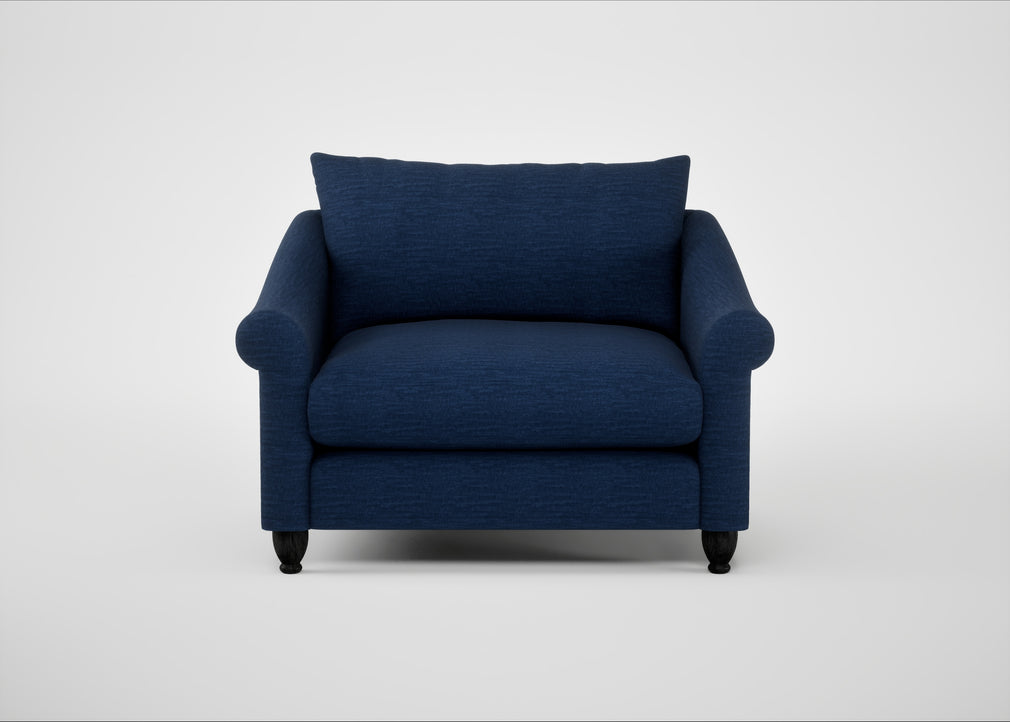 Devon Loveseat Broad Weave Lagoon / Black