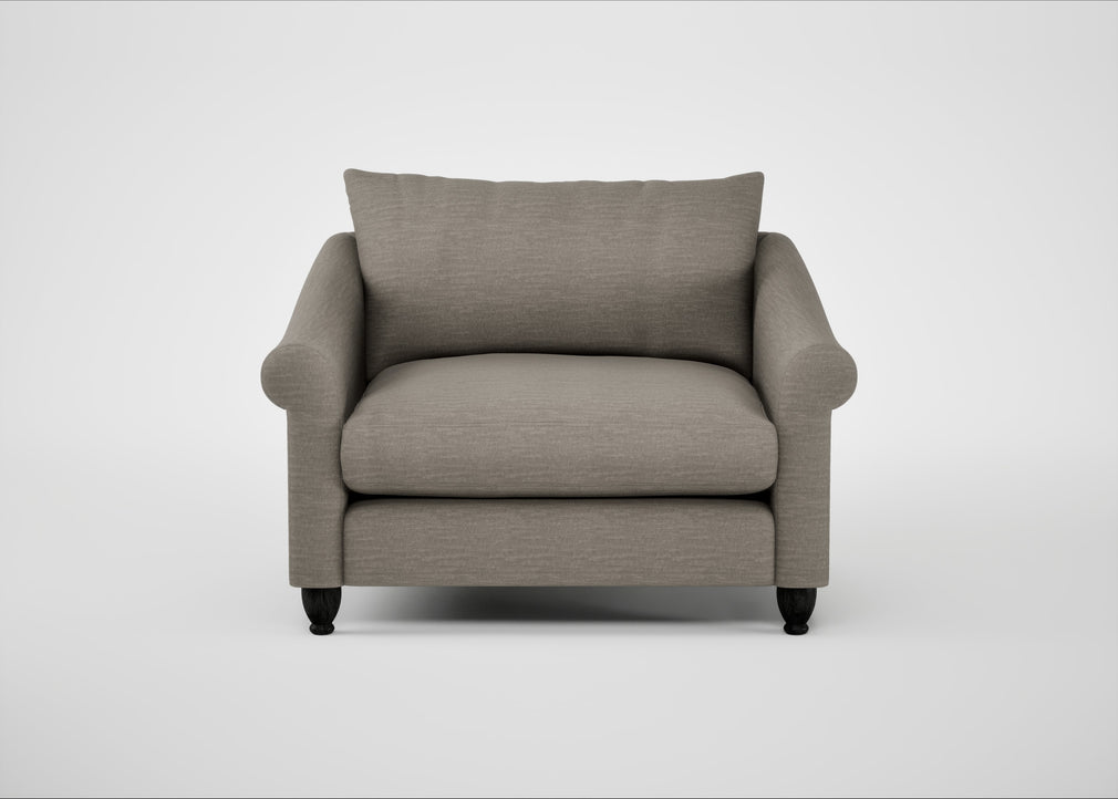 Devon Loveseat Broad Weave Pebble / Black